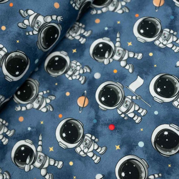 French Terry Sweat Astronaut jeansblau