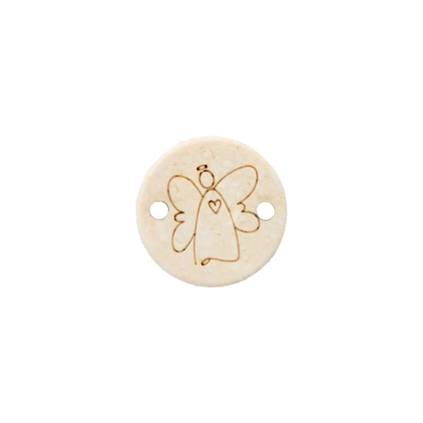 Zierteil Engel mit Herz creme 15mm