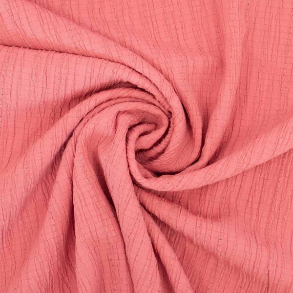 Viskose Crinkle plissiert coral