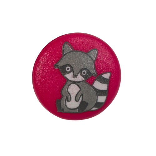 Polyesterknopf waschbär 15mm pink