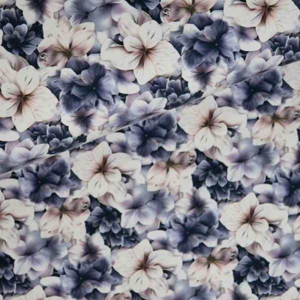 Baumwolljersey Hortensie grau