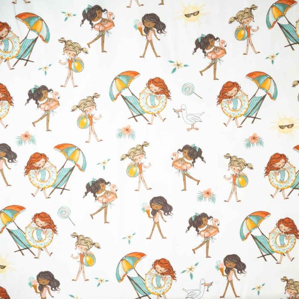 Baumwolljersey Sommer Mädchen weiß