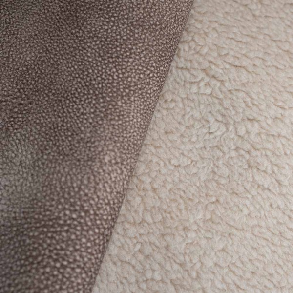 Wildlederimitat Teddyplüsch taupe hell