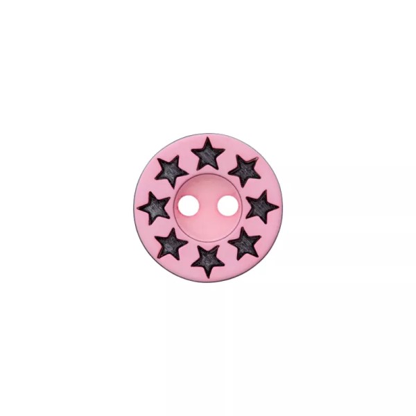 Polyesterknopf Sterne 12mm rosa