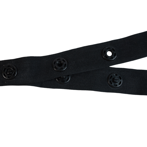 Druckknopf Band Meterware 25mm schwarz