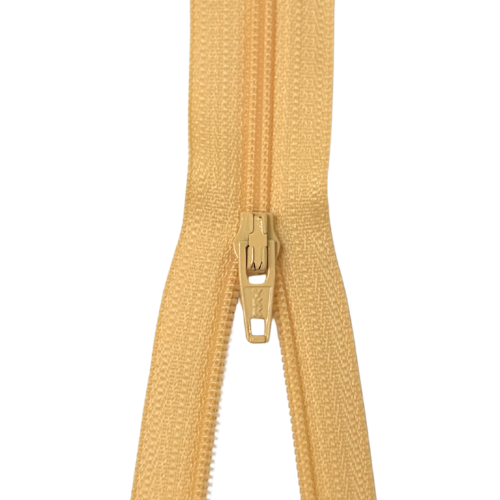 YKK nicht teilbarer Reißverschluss kleine Spirale pastellgelb 60cm