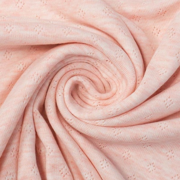 Baumwoll Lochstrick Jersey rosè meliert
