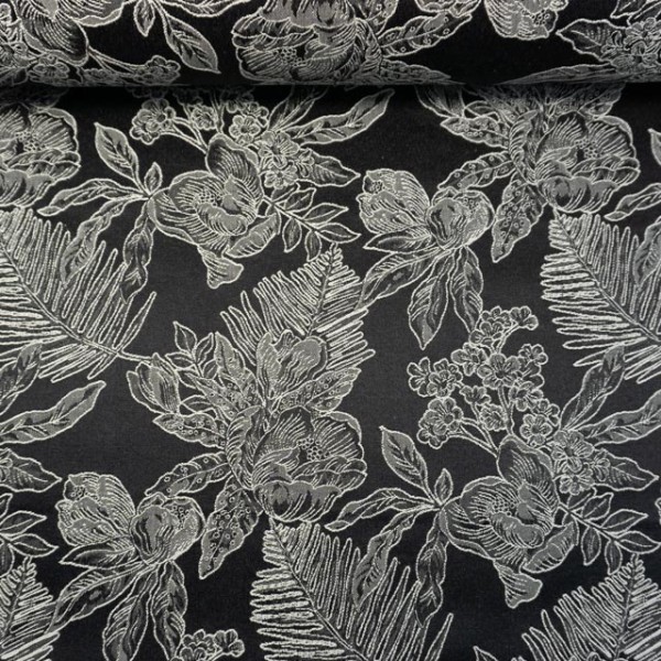 Jacquard Dekostoff Provence schwarz