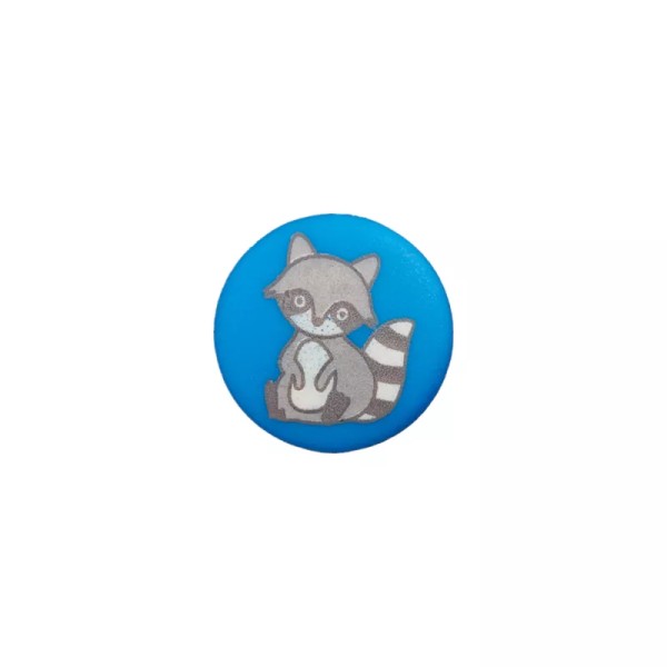 Polyesterknopf waschbär 15mm blau