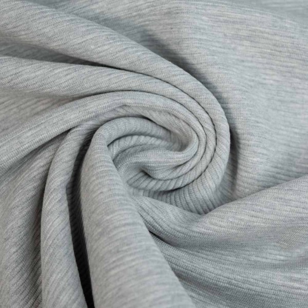 Ripp Baumwolljersey Ottoman melange hellgrau