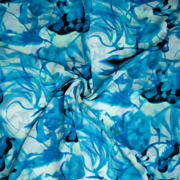 Chiffon Blusenstoff Aquarell blau