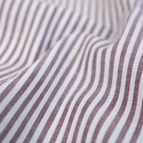 Baumwoll Popeline Streifen MELIERT beere