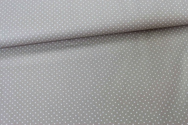1,20m Zuschnitt Edle Baumwollwebware Popeline Petit Dots taupe