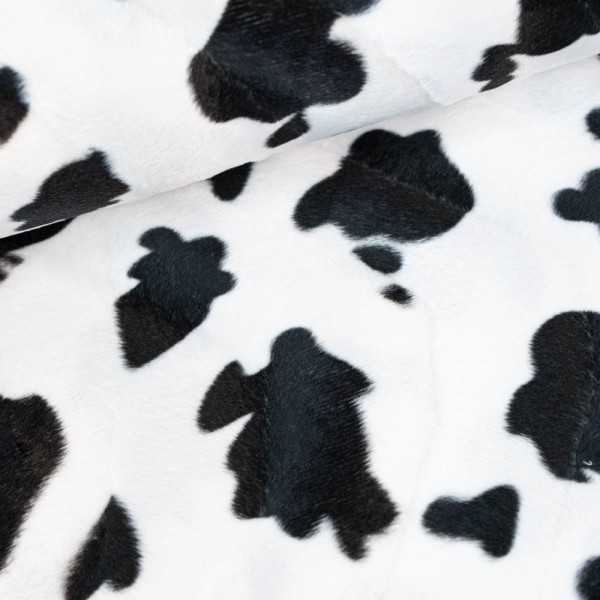 Tierfell Imitat Kuh weiß-schwarz