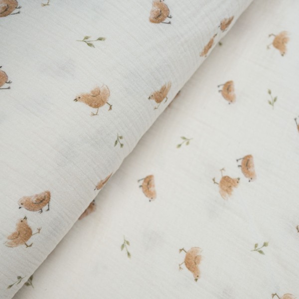 Musselin Double Küken ecru