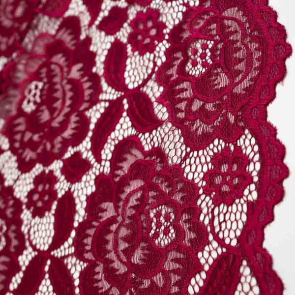 Italienische Spitze STRETCH bordeaux