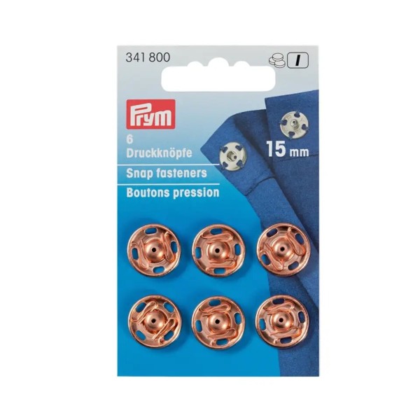 Prym Annäh-Druckknöpfe 6Stk 15mm roségold