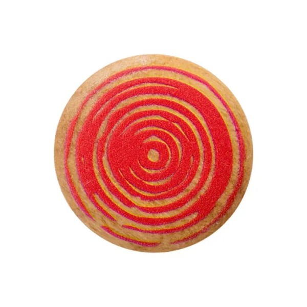 Holzknopf Öse spirale 20mm rot