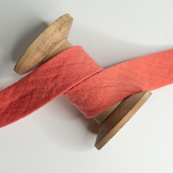 Musselin Schrägband Amelie 20mm apricot dunkel