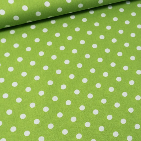 Edle Baumwollwebware Popeline Punkte lime