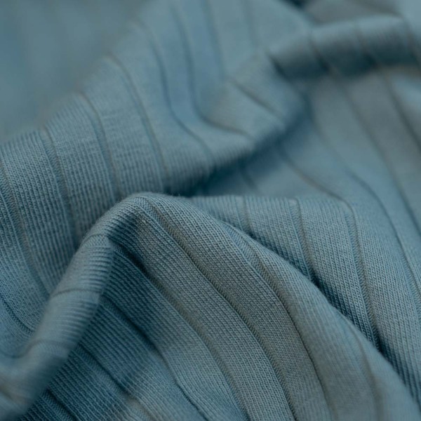 Ripp Baumwolljersey jeansblau