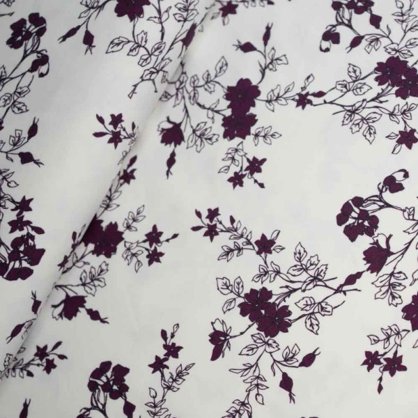 Baumwolljersey Berrybloom weiß