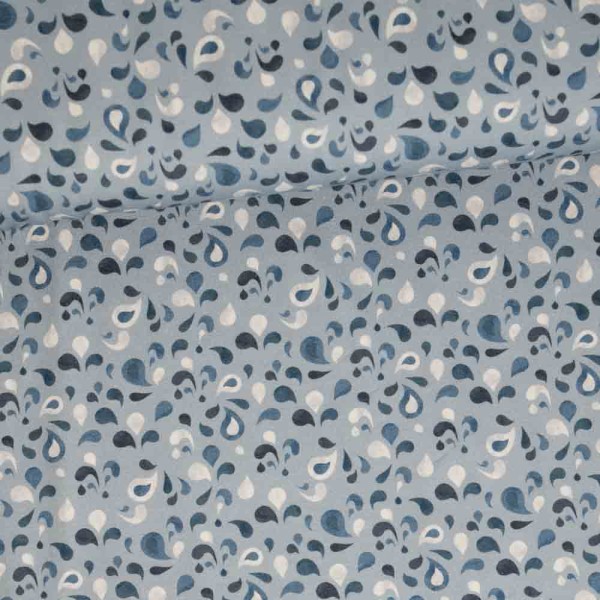 Baumwolljersey Tropfen jeansblau