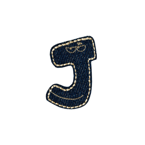Applikation Jeans Buchstabe J