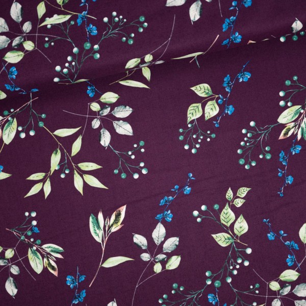 Gütermann Baumwollwebware Brilliant Zweige beere dunkel