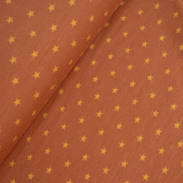 Baumwolljersey Kleine Sterne terra