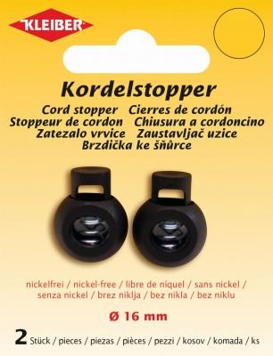 Kleiber Kordelstopper Kunststoff schwarz