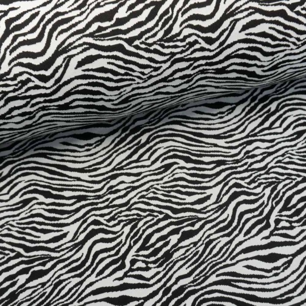 Jacquard Jersey Zebra schwarz-weiß