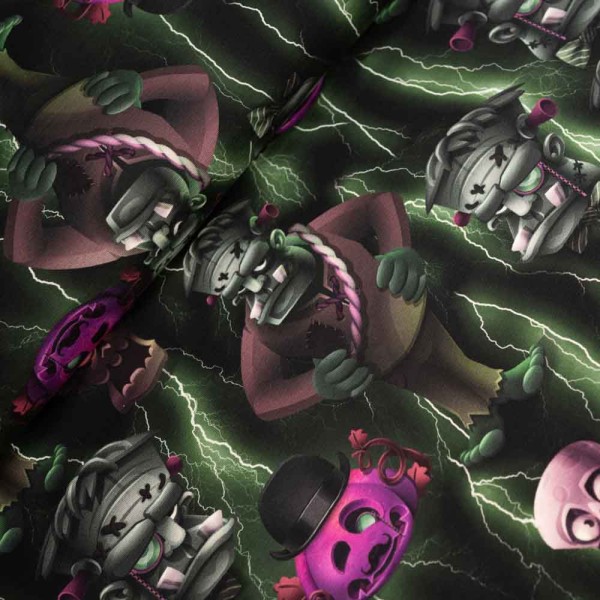 Baumwolljersey Frankenstein dunkelgrün