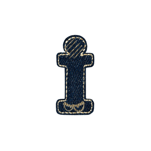 Applikation Jeans Buchstabe I