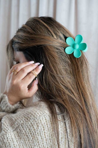 Haarklammer Blume mint