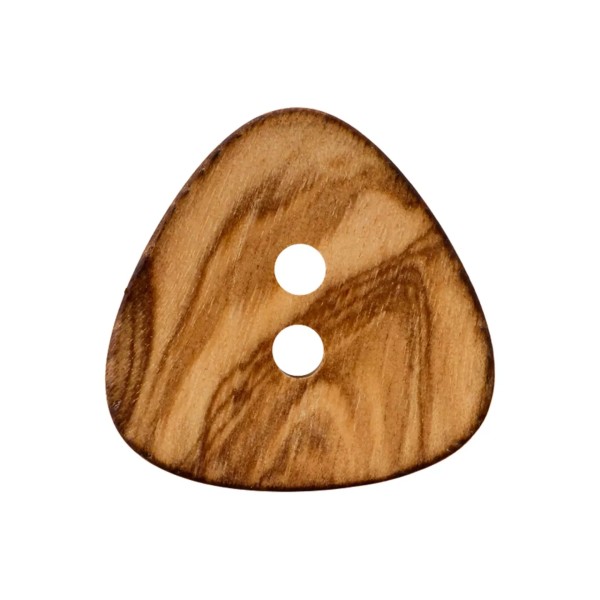 Holzknopf 2-Loch Dreieck 30mm beige