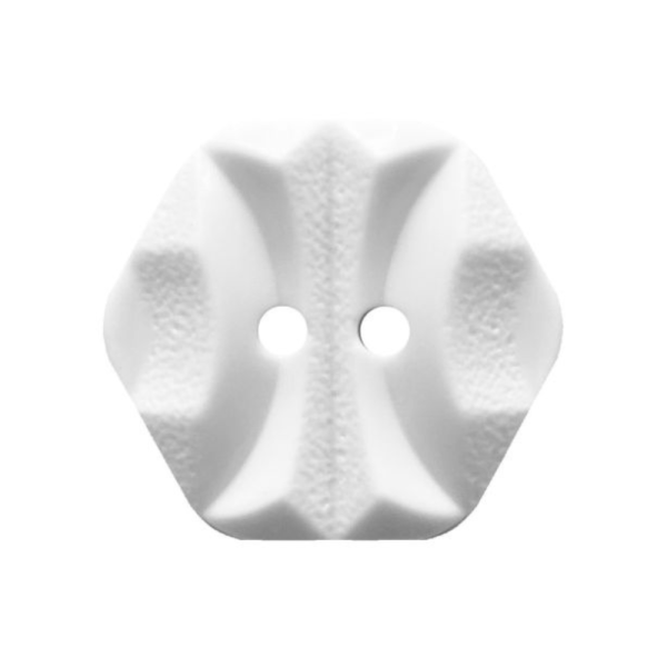 Modeknopf Sechseckig 23 mm weiß