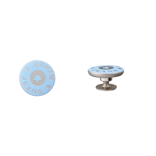 Prym Jeansknopf 17mm silber hellblau
