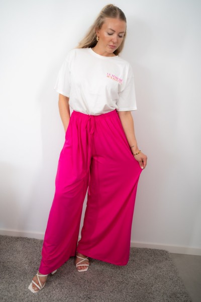 Viskose Culotte Palazzohose Stretch pink