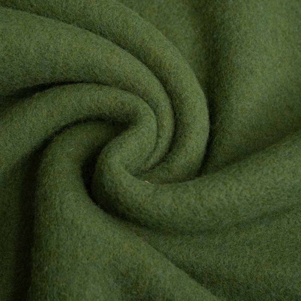 Woll Fleece flauschig olivgrün