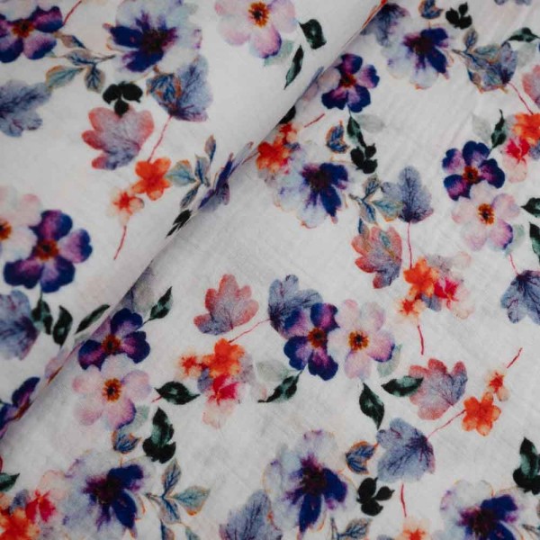 Musselin Double Gauze Blume orange