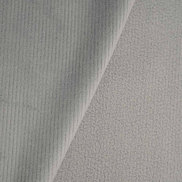 Cord Doubleface mit Fleece Innenseite grau