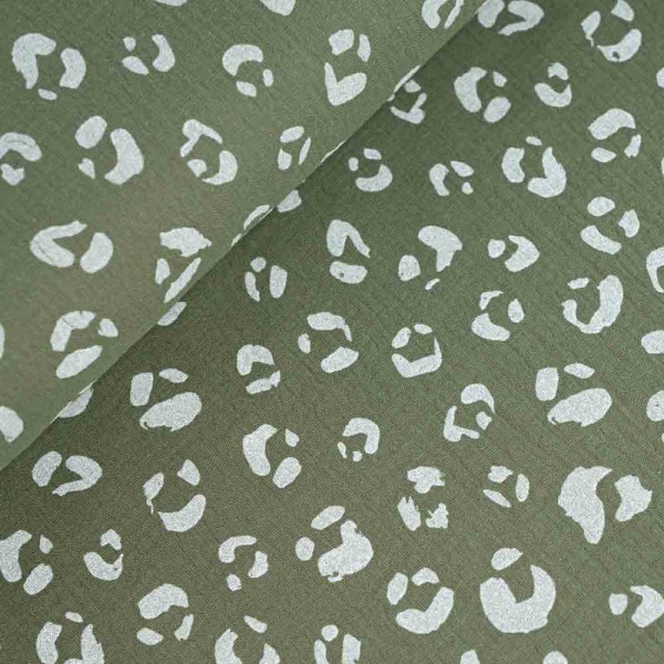 Musselin Double Gauze Leo khaki