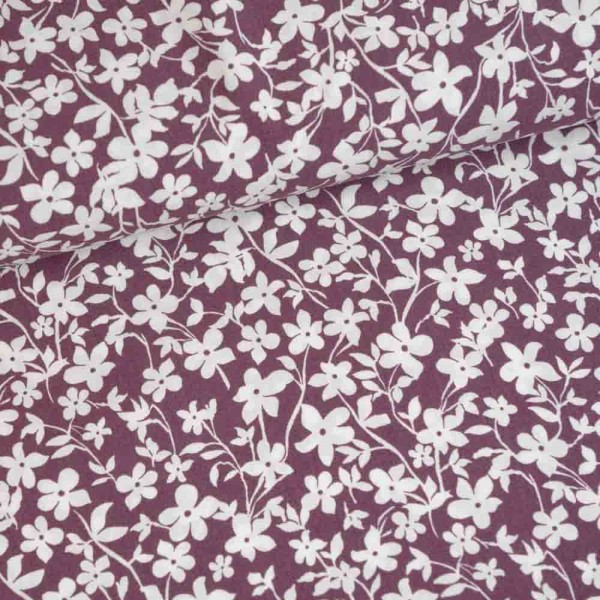 Viskosewebware Streublümchen beere dunkel