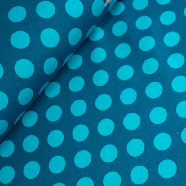 Baumwolljersey Polka Dots aqua