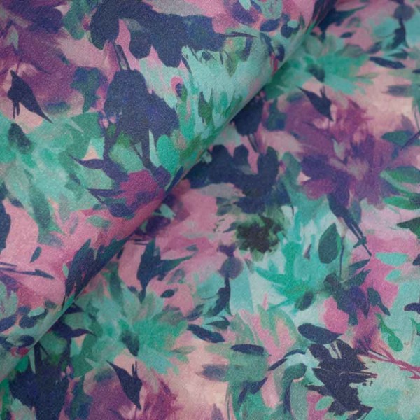 Alpensweat Aquarellblumen mint