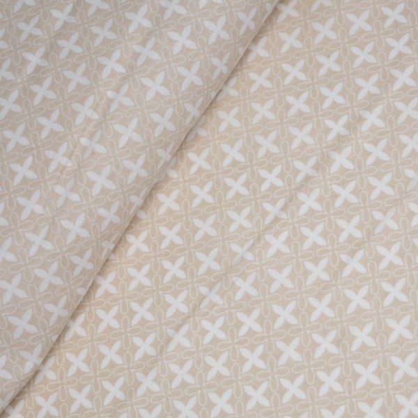 Baumwollwebware Sternchen beige