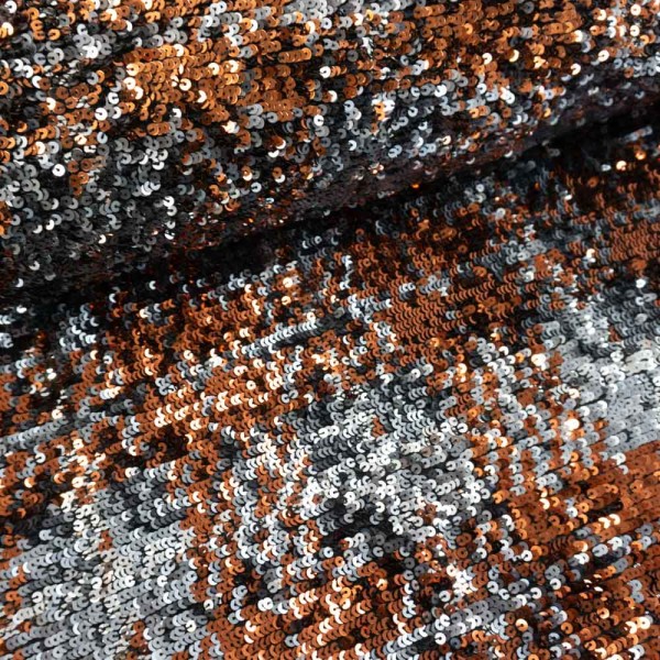 Paillettenstoff kupfer-silber