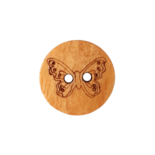 Holzknopf Schmetterling 15 mm