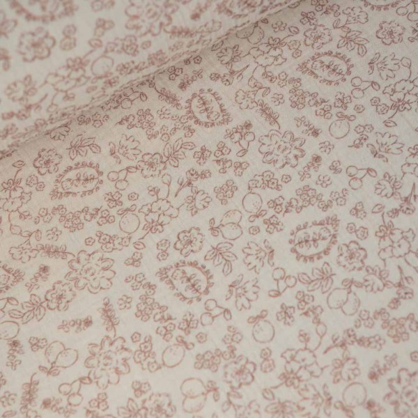Musselin Double Gauze 250cm Überbreite zarte Blümchen mauve
